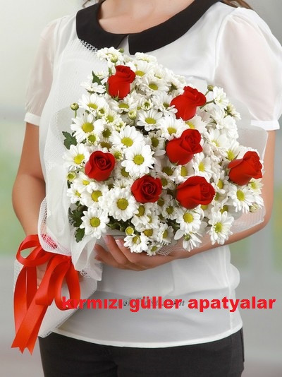 Kırmızı Gül ve Papatya Buketi - Tuzla Çiçekçi